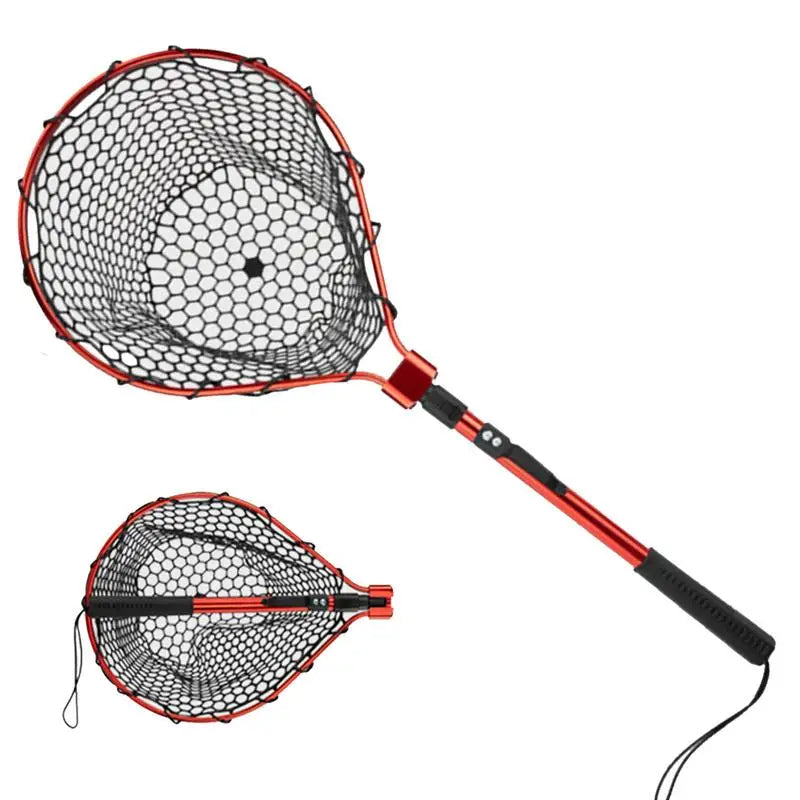Folding Aluminum Fishing Net With Silicone Mesh And Handle