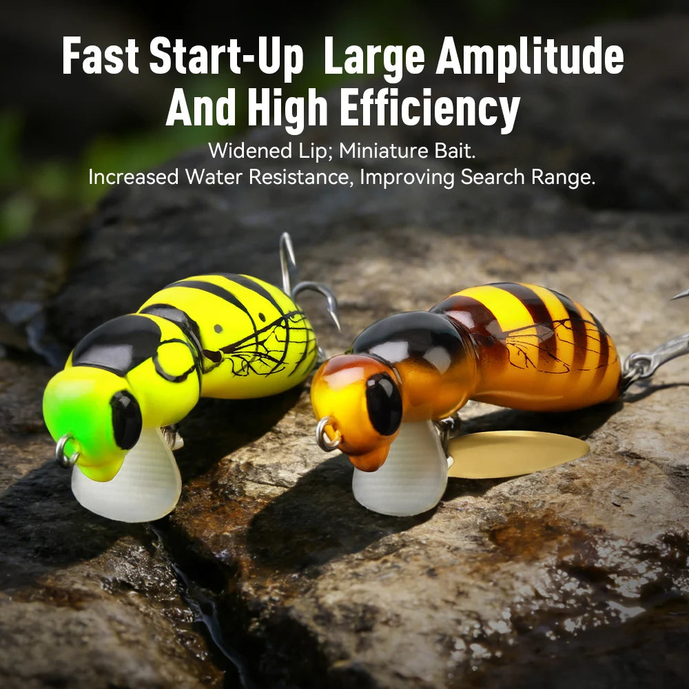 Kingdom 3Pcs Wasp Minnow Topwater Fishing Lure