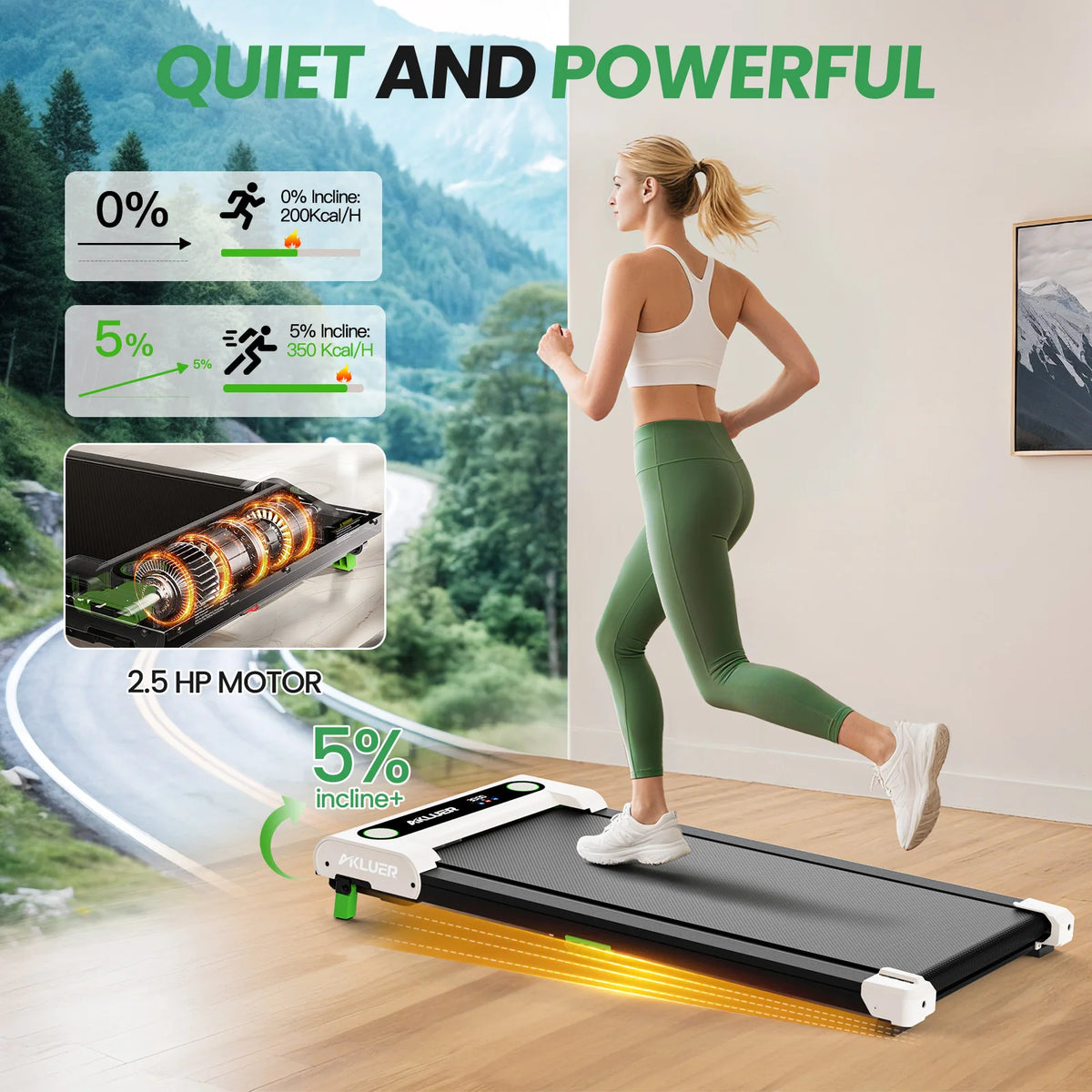 Akluer Under Desk Walking Treadmill With Incline