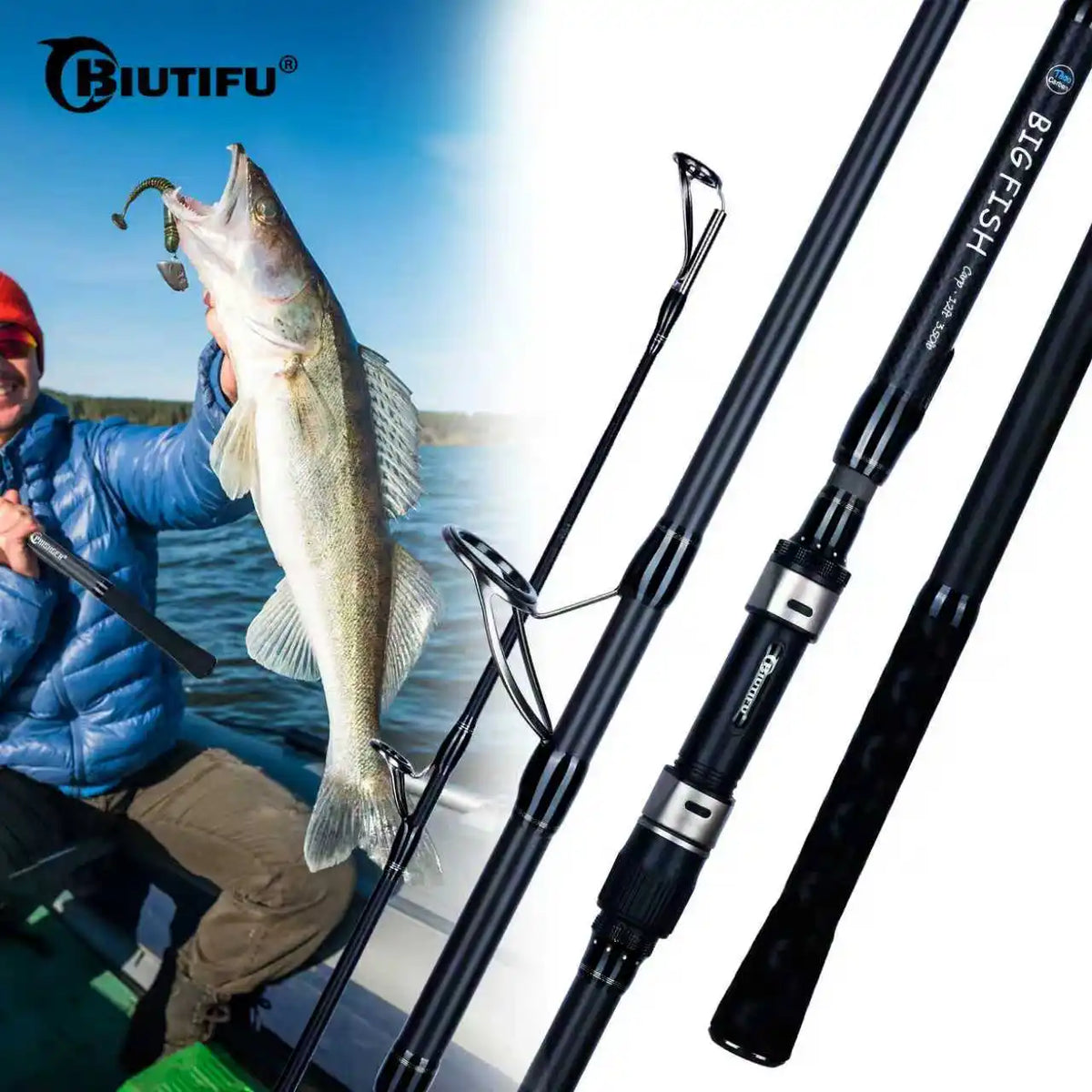BIUTIFU Carbon Carp Surfcasting Fishing Rod