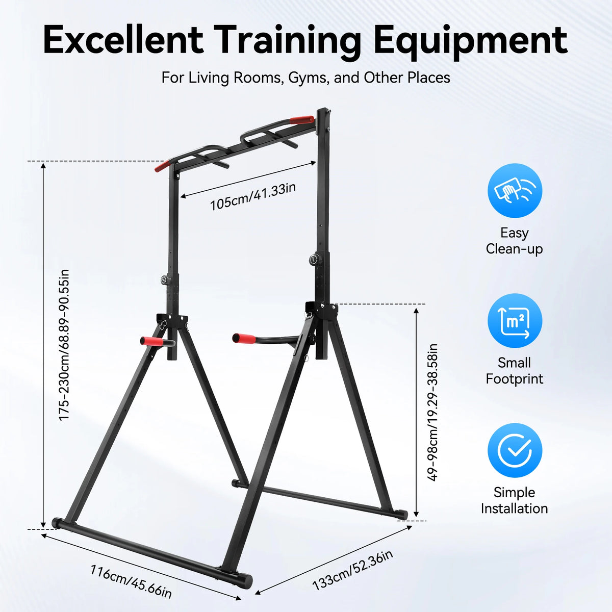 Adjustable Foldable Pull Up Bar Home Gym Station