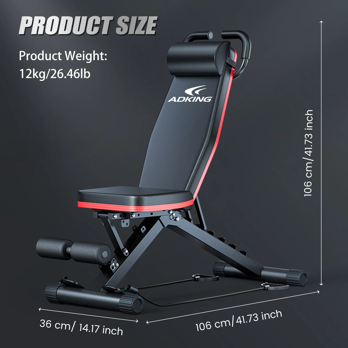 Foldable Adjustable Weight Bench For Home Gym