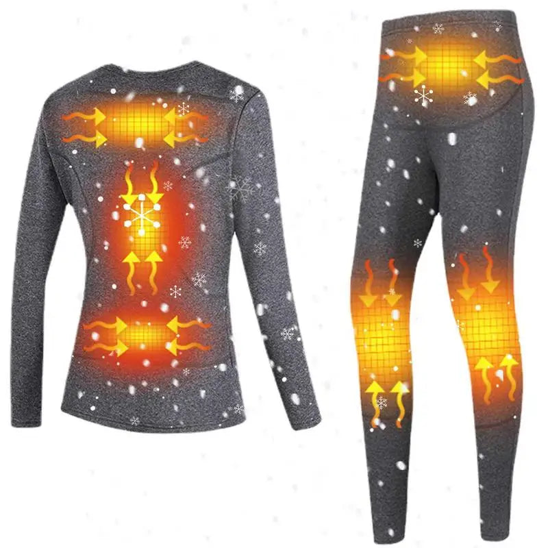 USB Heated Thermal Fleece Underwear Set