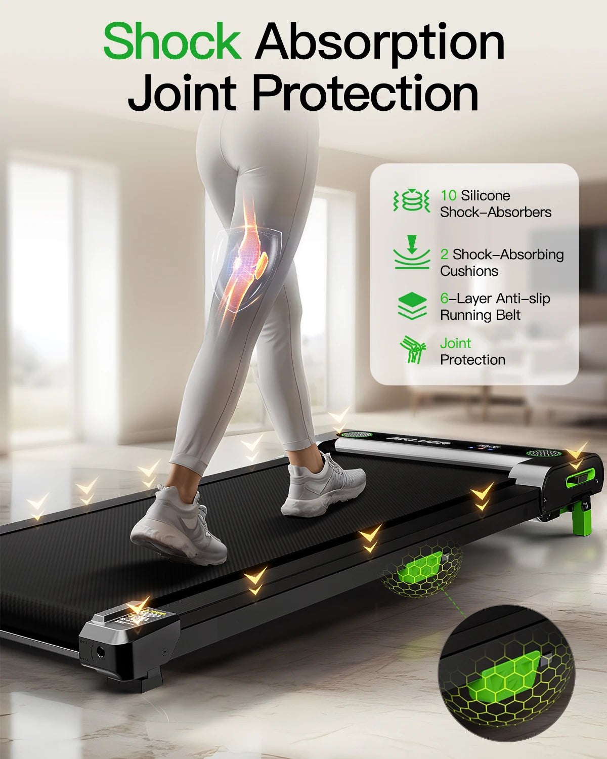 AKLUER Compact Under Desk Walking Pad Treadmill