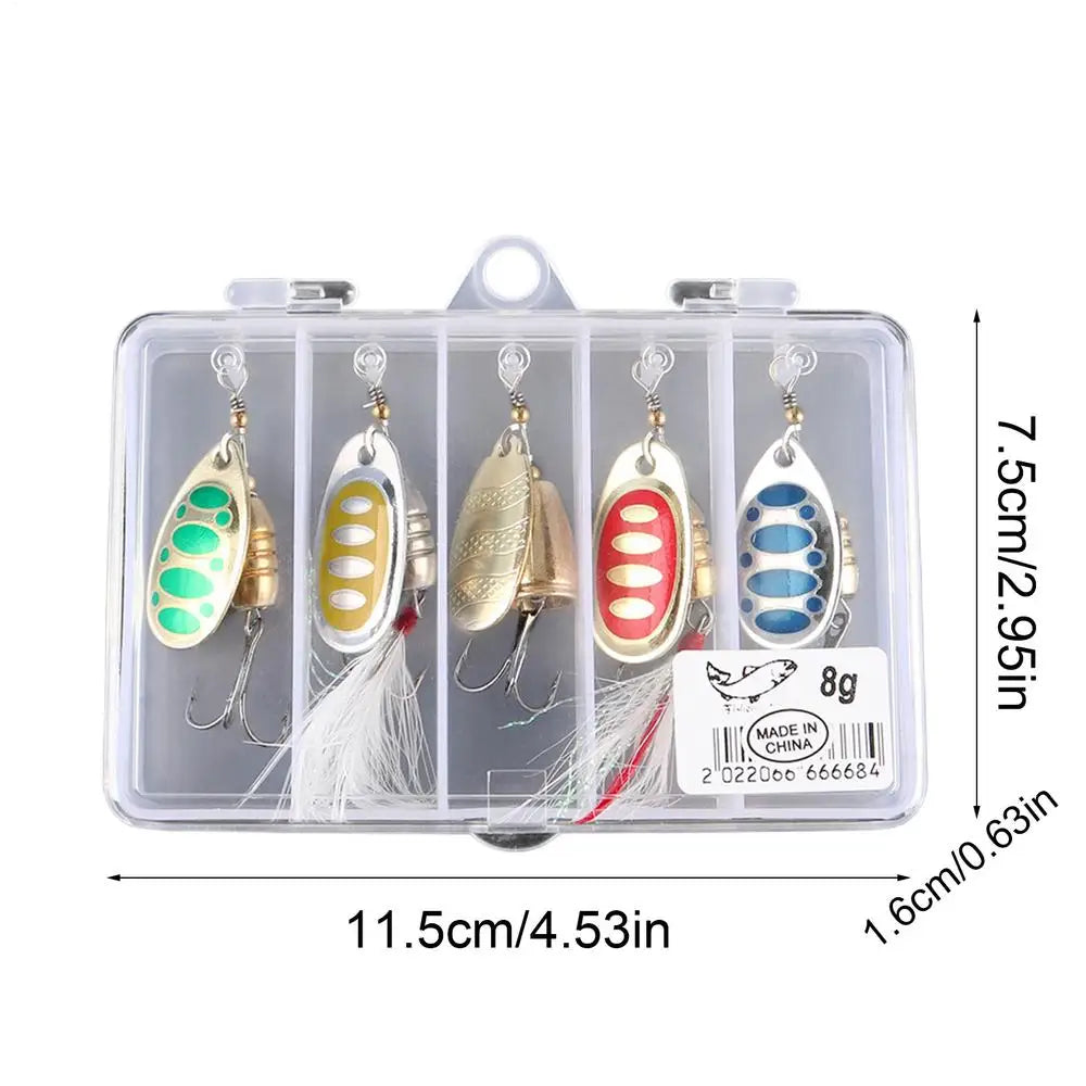 Metal Spinner Fishing Lure Kit For Bass Trout Walleye