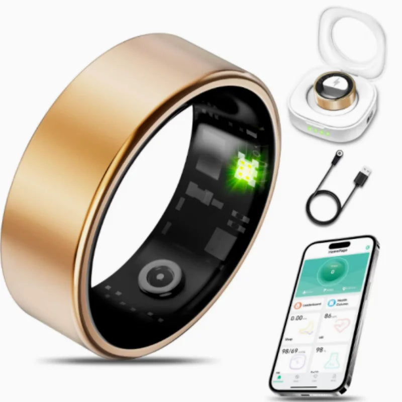 R09 Smart Ring Health Monitor With Temperature Tracking