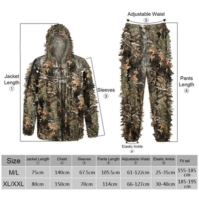 Premium 3D Ghillie Camouflage Hunting Suit