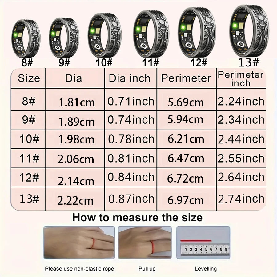 Smart Ring Fitness Tracker With Sleep Monitor