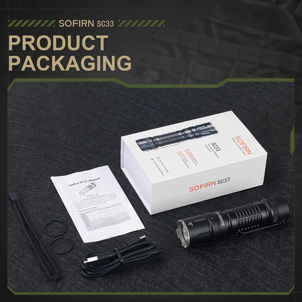 Sofirn SC33 XHP70.3 LED Tactical Flashlight