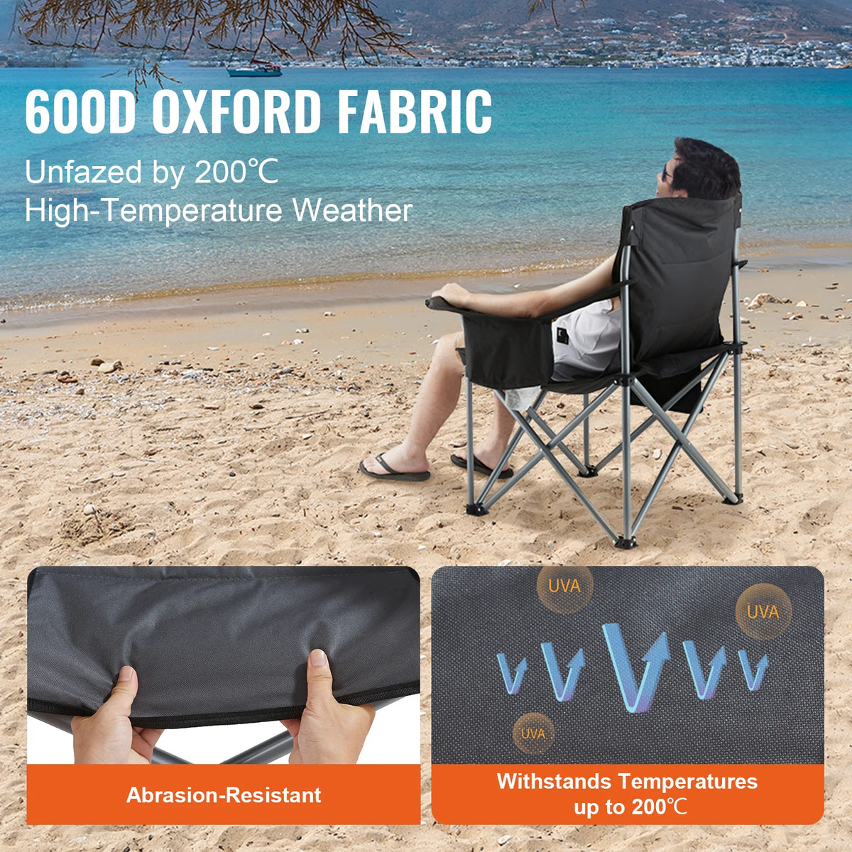 VEVOR Padded Folding Camping Chair With Armrests