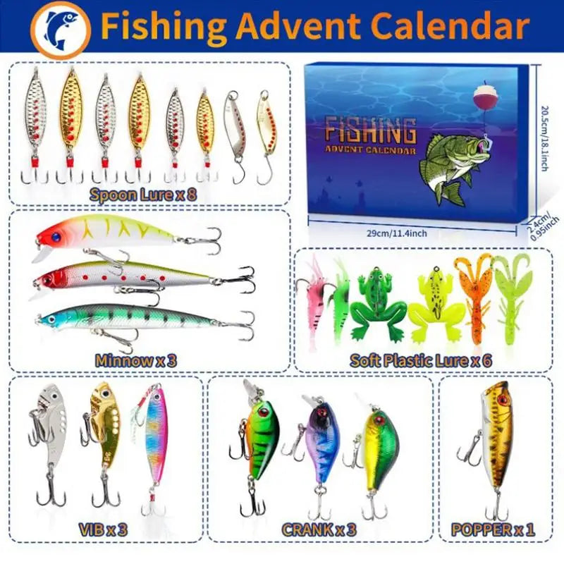 Advent Calendar Freshwater Fishing Lures Tackle Kit
