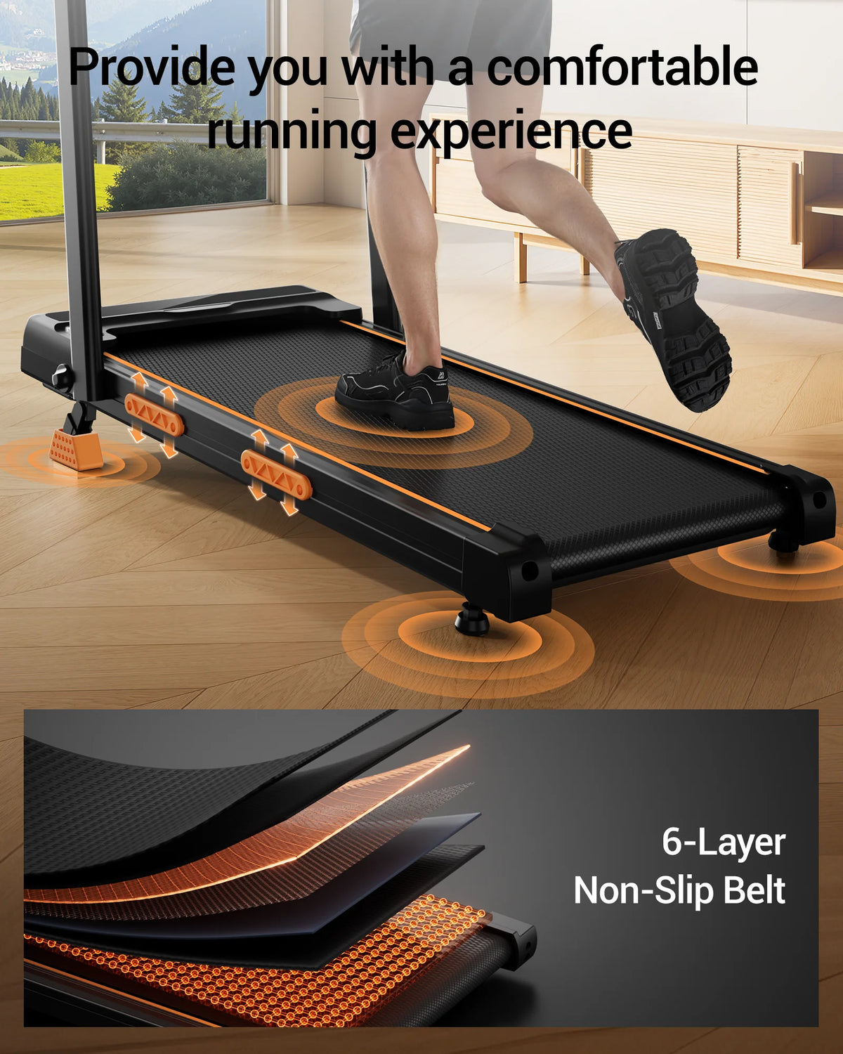 UMAY Foldable Walking Treadmill With Adjustable Incline