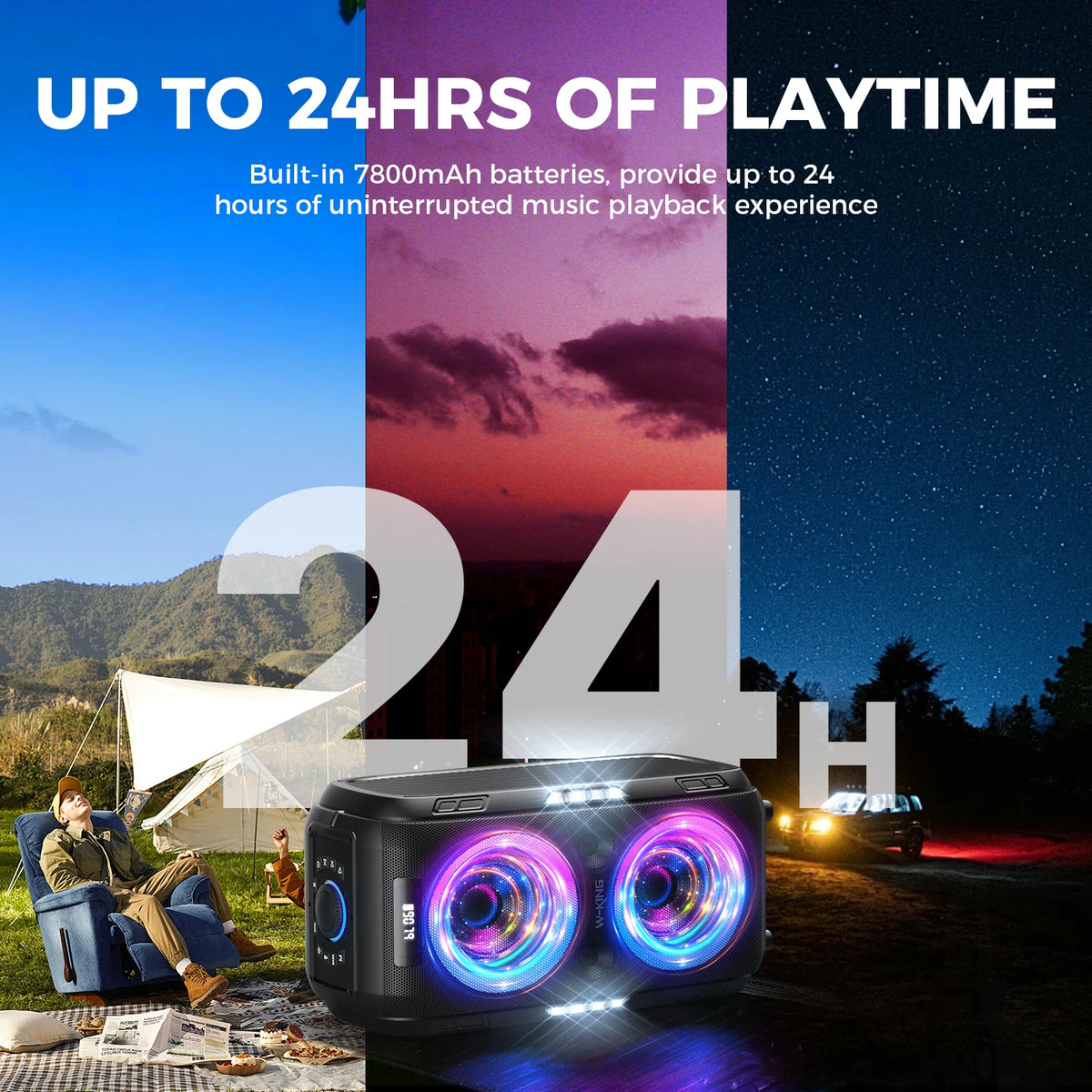W-King Portable Bluetooth Speaker With Powerful Bass