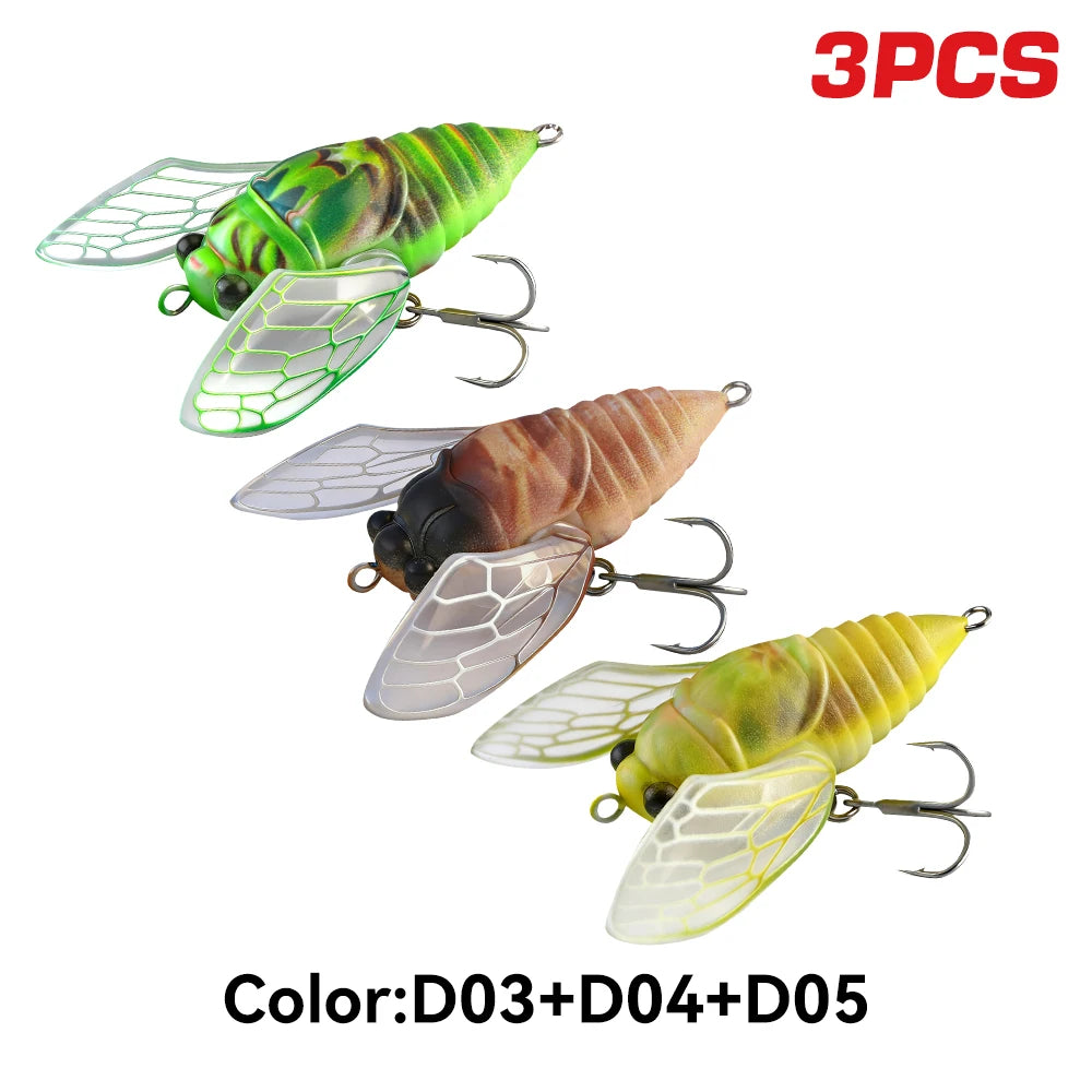 Kingdom 3pc Bionic Cicada Topwater Fishing Lure