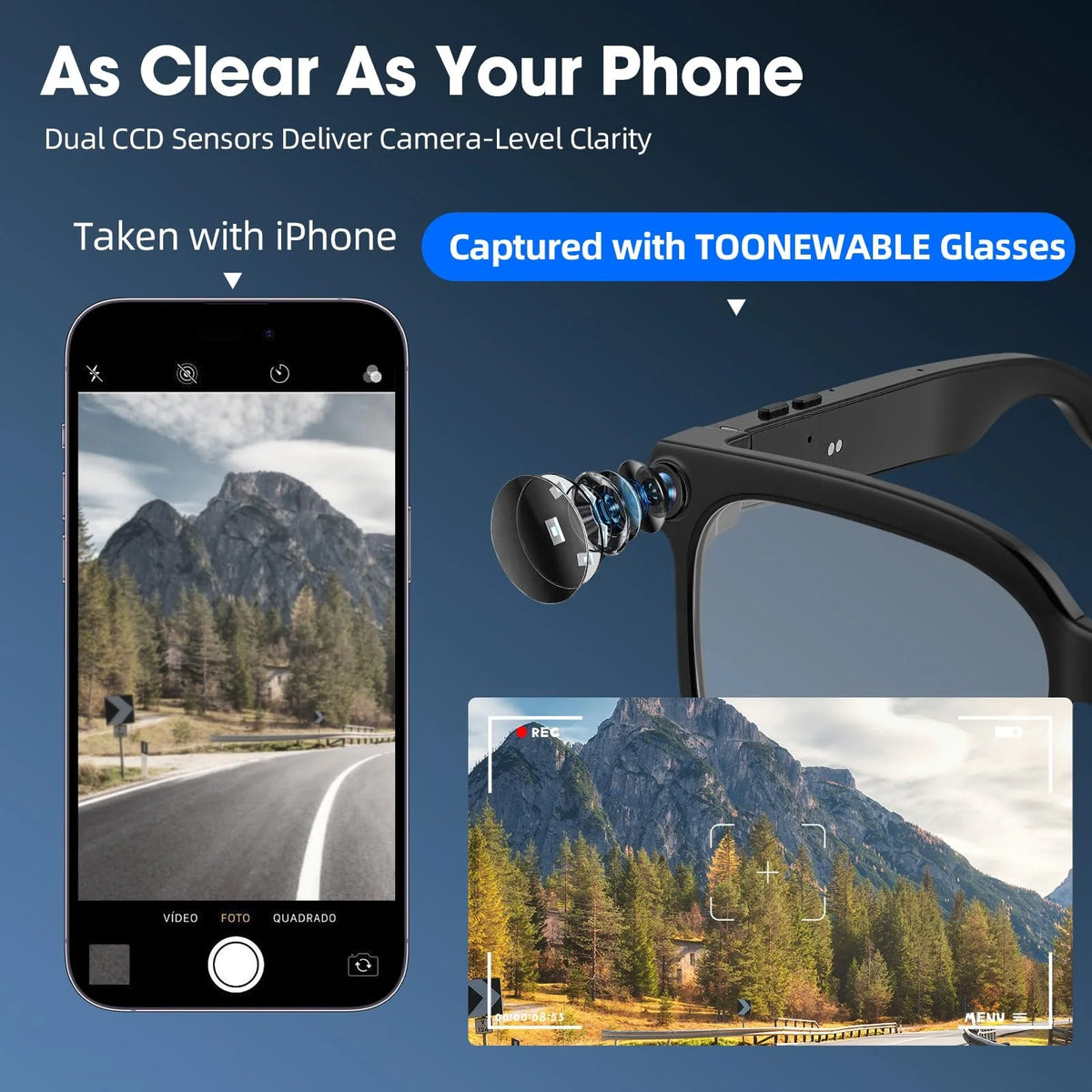 Smart Video Recording Glasses With Bluetooth Calling