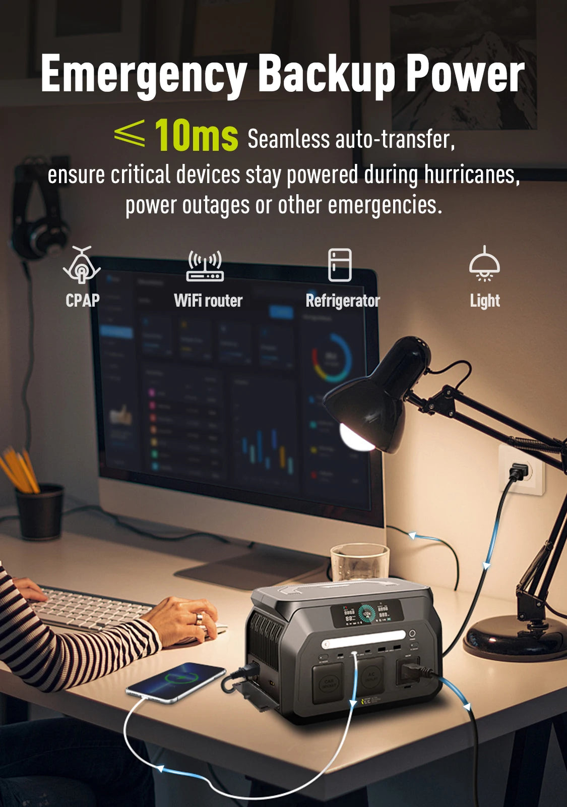 IEE P800 Portable Solar Generator 512Wh LiFePO4