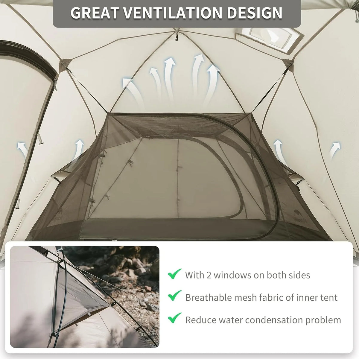 Naturehike Massif 2 Person Hot Tent With Stove Jack