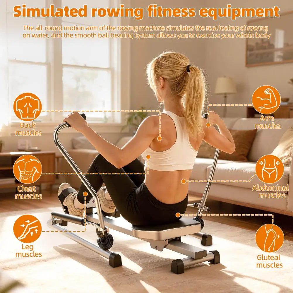 Hydraulic Rowing Machine With Lcd Console