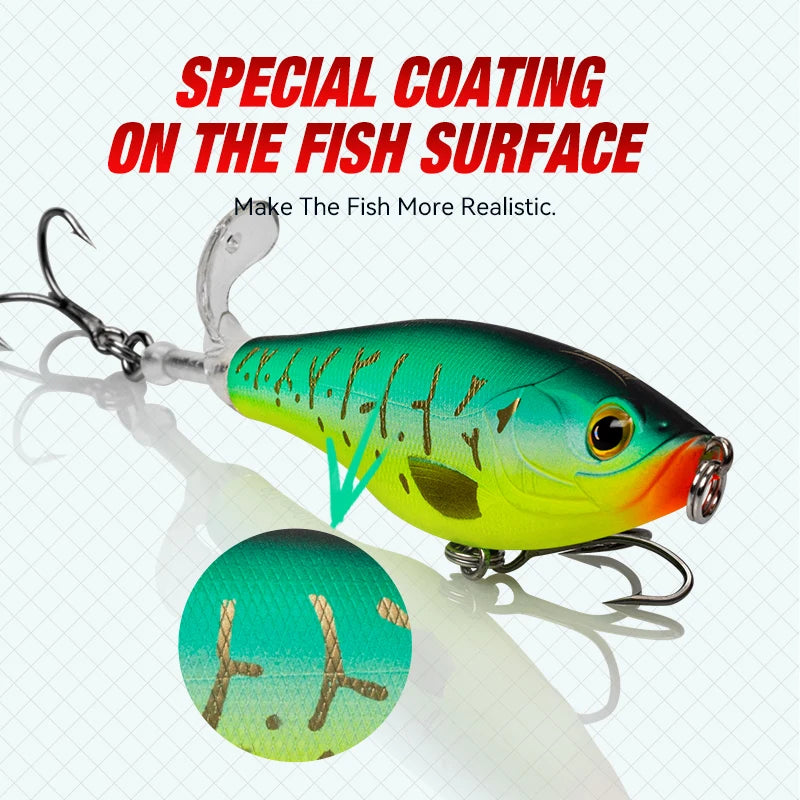 Kingdom 3Pcs Floating Fishing Lures With Rotating Tail