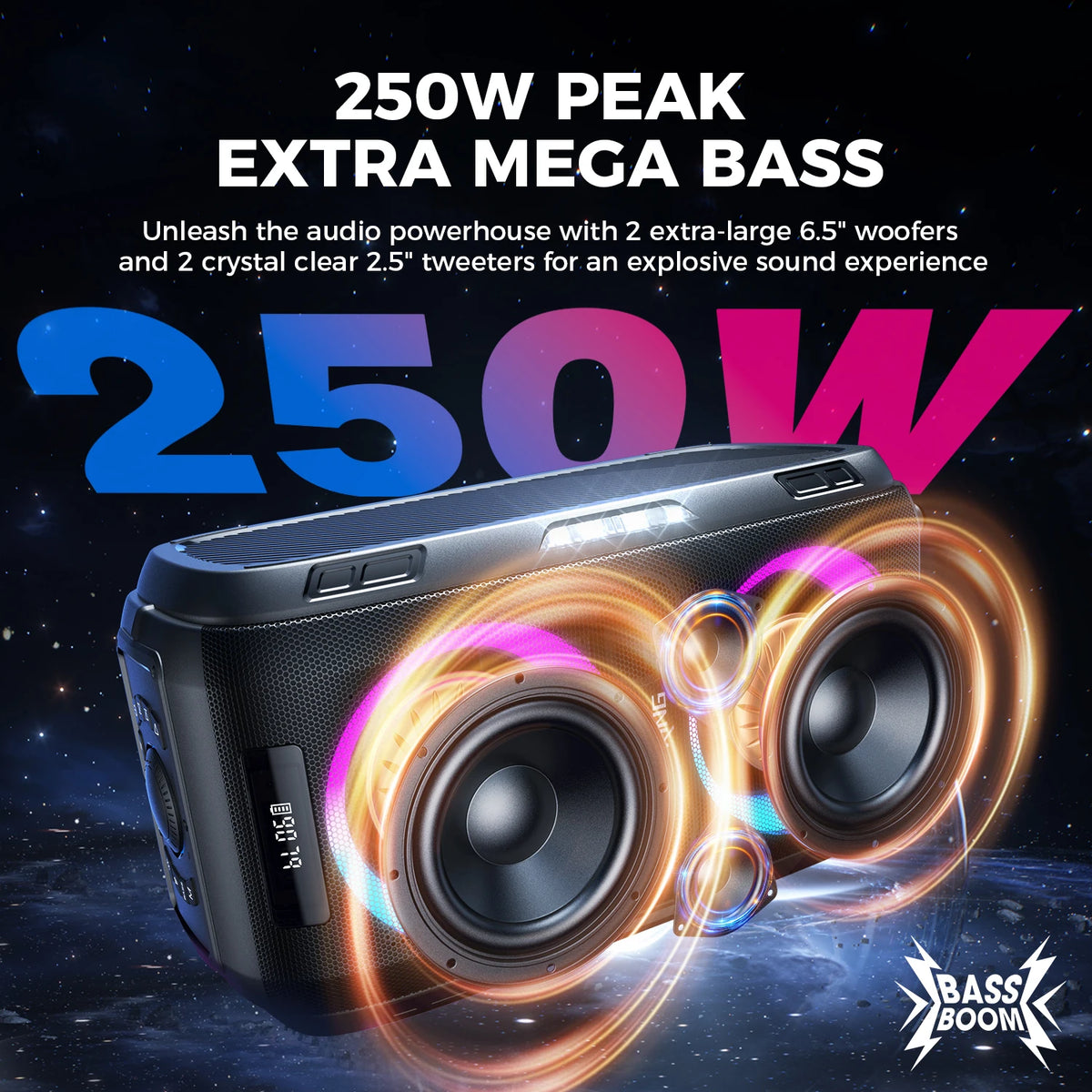 W-King Portable Bluetooth Speaker With Powerful Bass