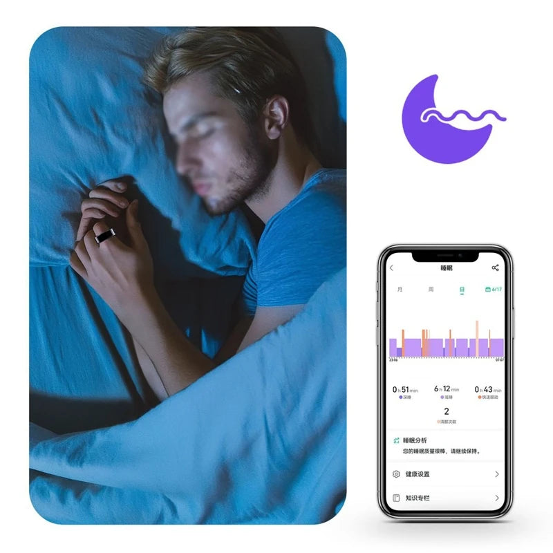 R09 Smart Ring Health Monitor With Temperature Tracking