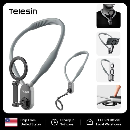 Telesin Silicone Magnetic Neck Mount Phone Stand