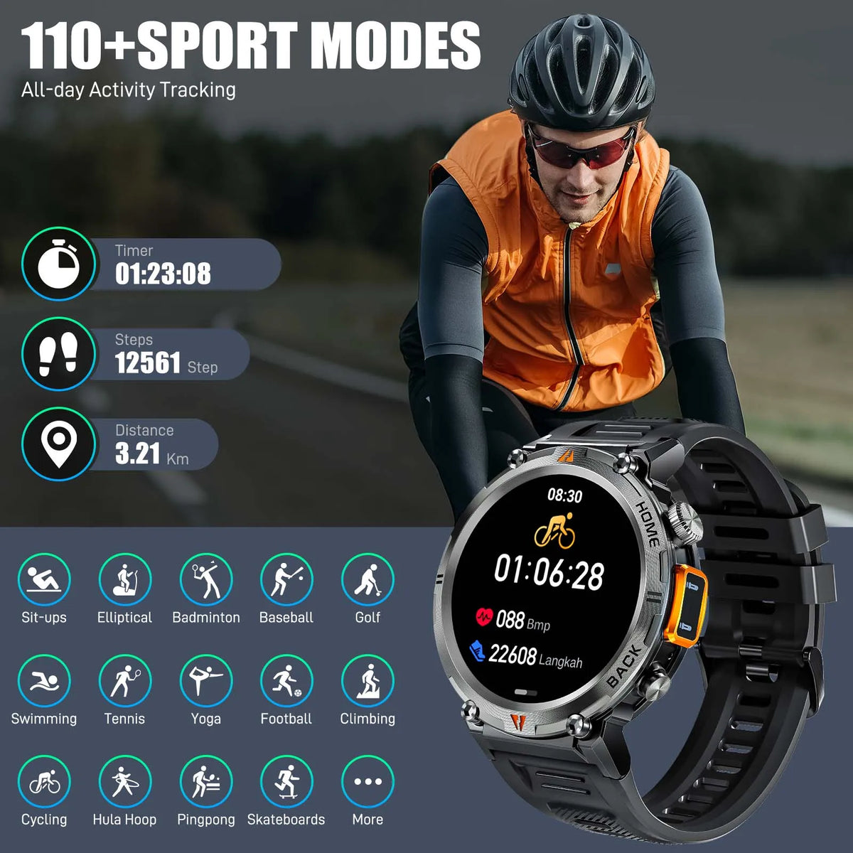 EIGIIS KE3 Bluetooth Smartwatch With Heart Rate Monitor