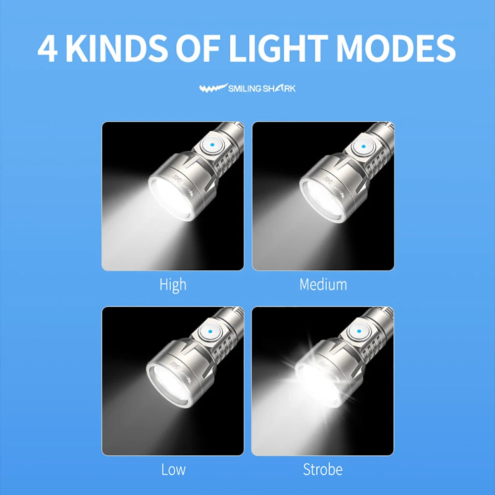 Smiling Shark Rechargeable Aluminum Led Flashlight