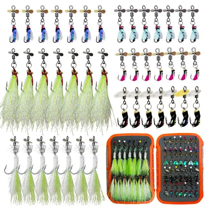 Ice Fishing Jig and Simulated Fly Hook Kit
