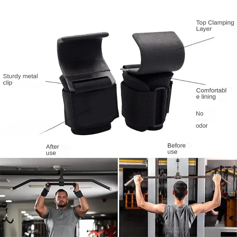 MIHJUSFDH Weight Lifting Hooks For Deadlift And Pull Up Training