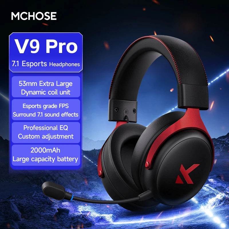 Mchose V9 Pro Wireless Gaming Headset 7.1 Surround Sound