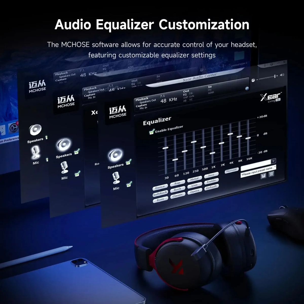 Mchose V9 Pro Wireless Gaming Headset 7.1 Surround Sound