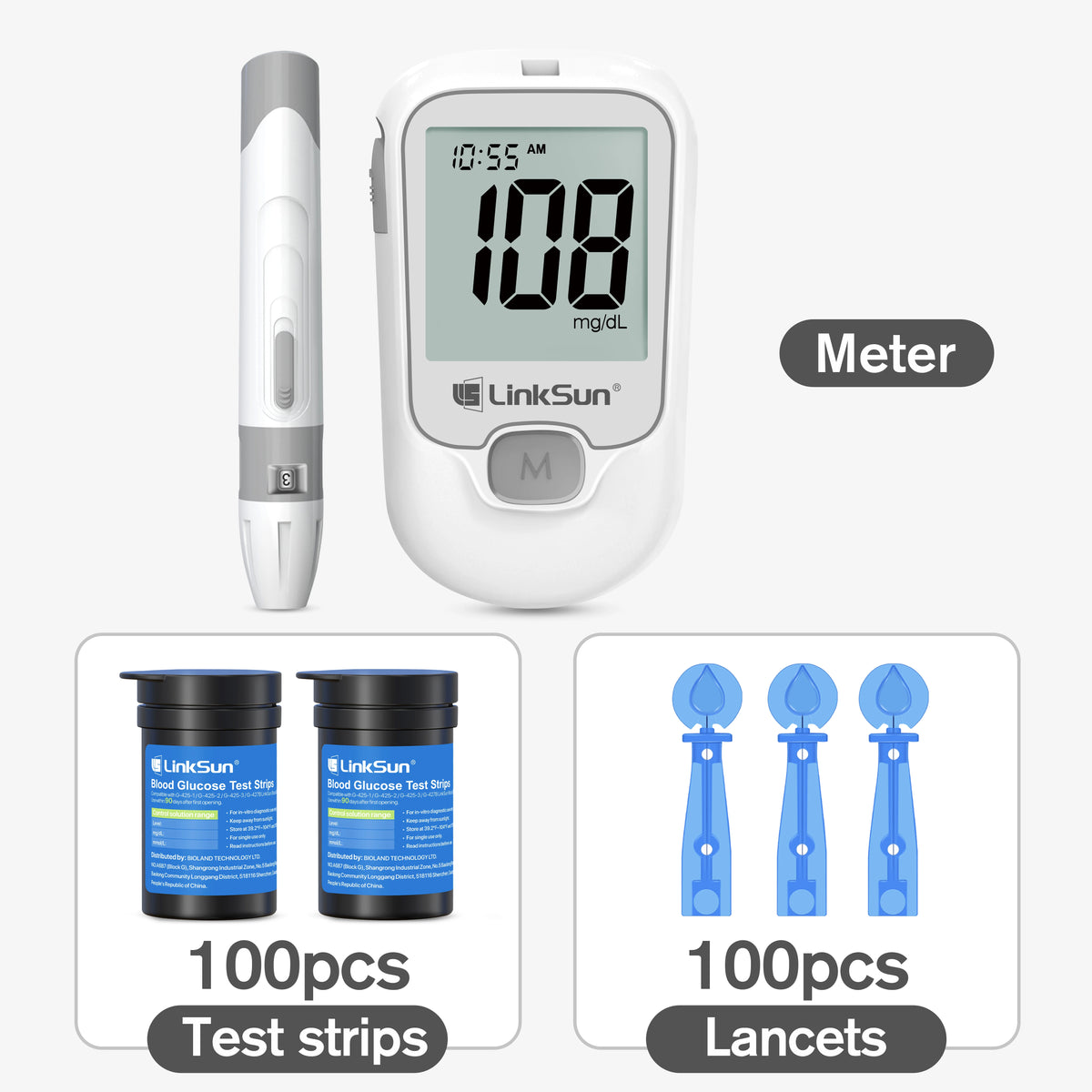 Linksun Digital Blood Glucose Meter Kit