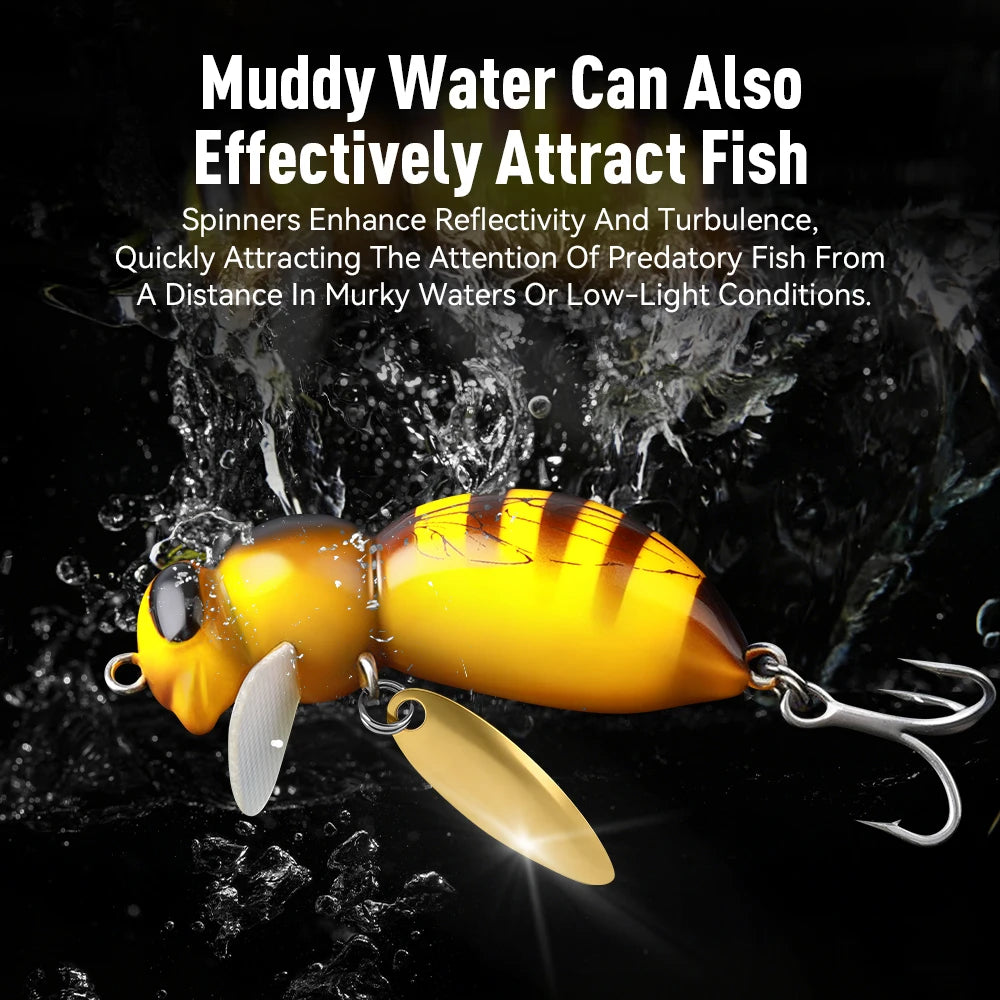 Kingdom 3Pcs Wasp Minnow Topwater Fishing Lure