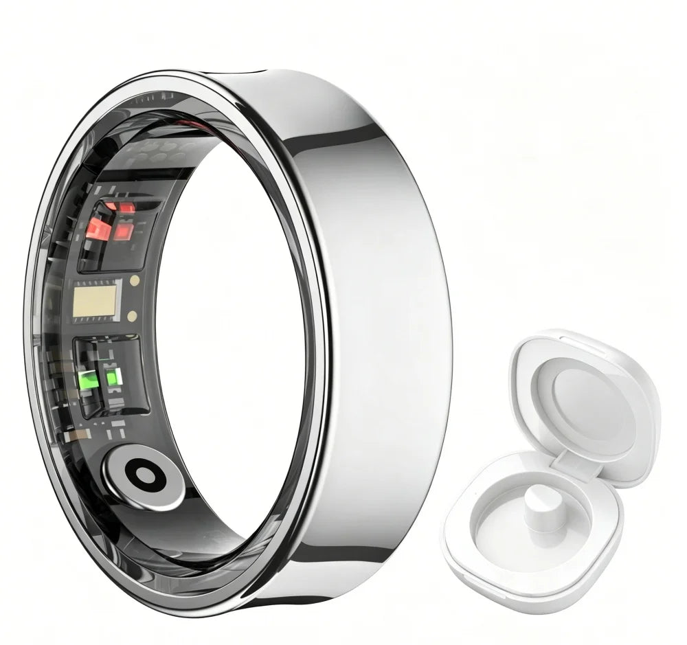 R09 Smart Ring Health Monitor With Temperature Tracking