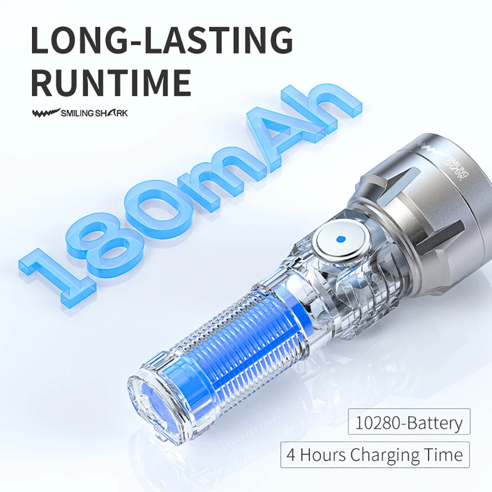 Smiling Shark Rechargeable Aluminum Led Flashlight