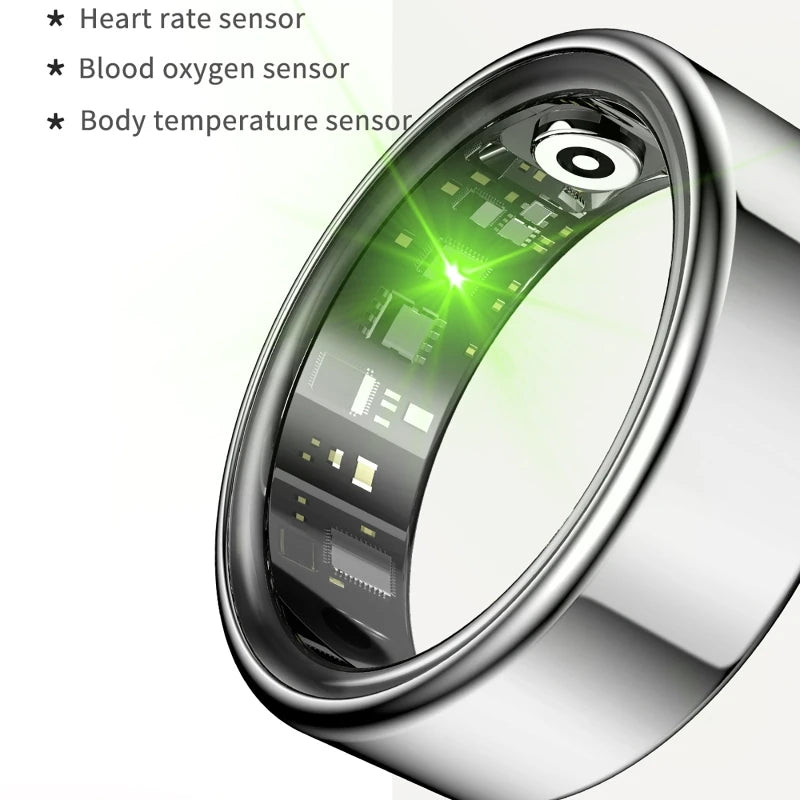 R09 Smart Ring Health Monitor With Temperature Tracking