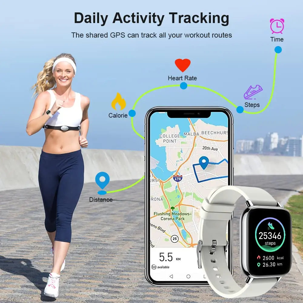 Jxrev Ultra Thin Smart Watch Fitness Tracker