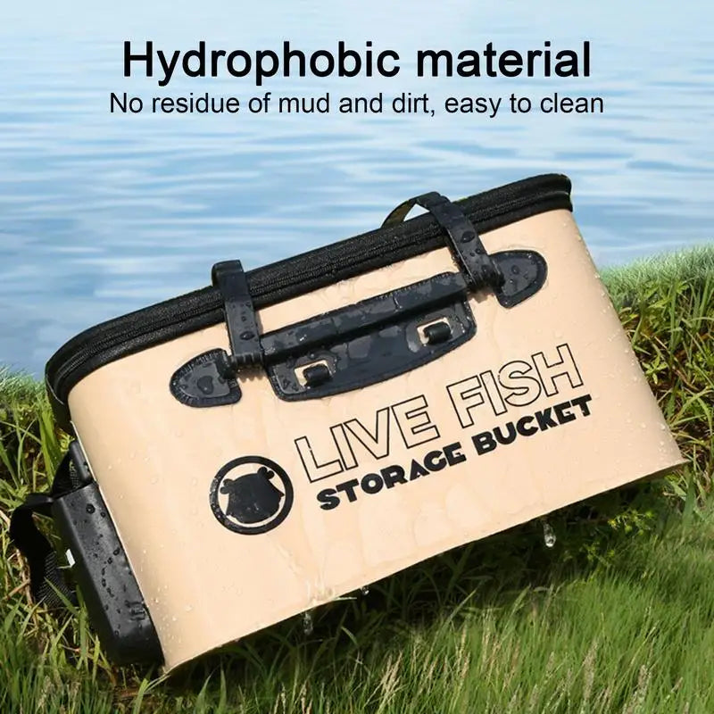 Folding EVA Live Fish Bucket Portable Water Tank