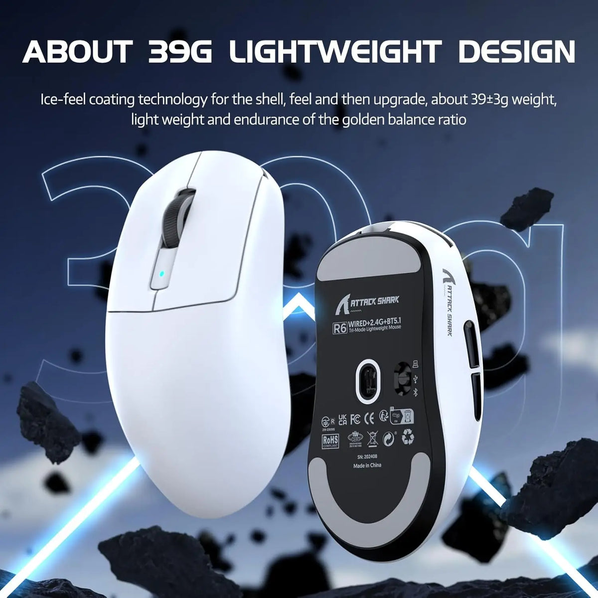Attack Shark R6 Wireless Gaming Mouse
