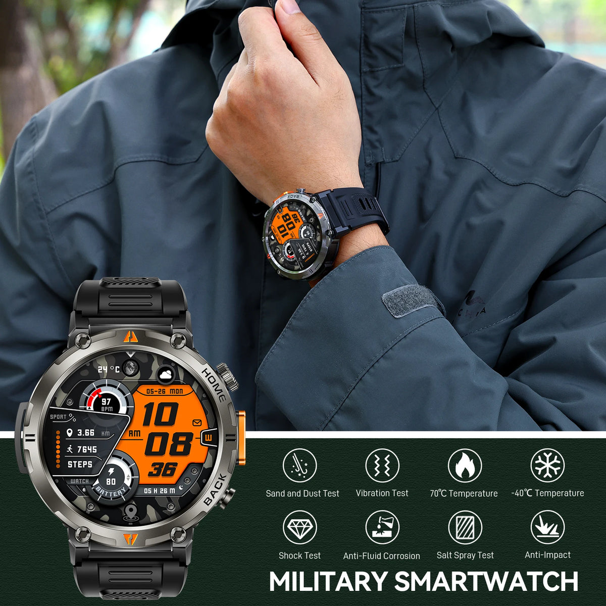 EIGIIS KE3 Bluetooth Smartwatch With Heart Rate Monitor