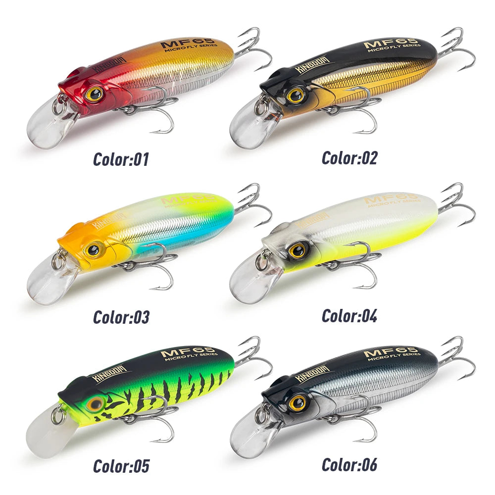 Kingdom 3Pcs Micro Swimming Minnow Artificial Fishing Lure