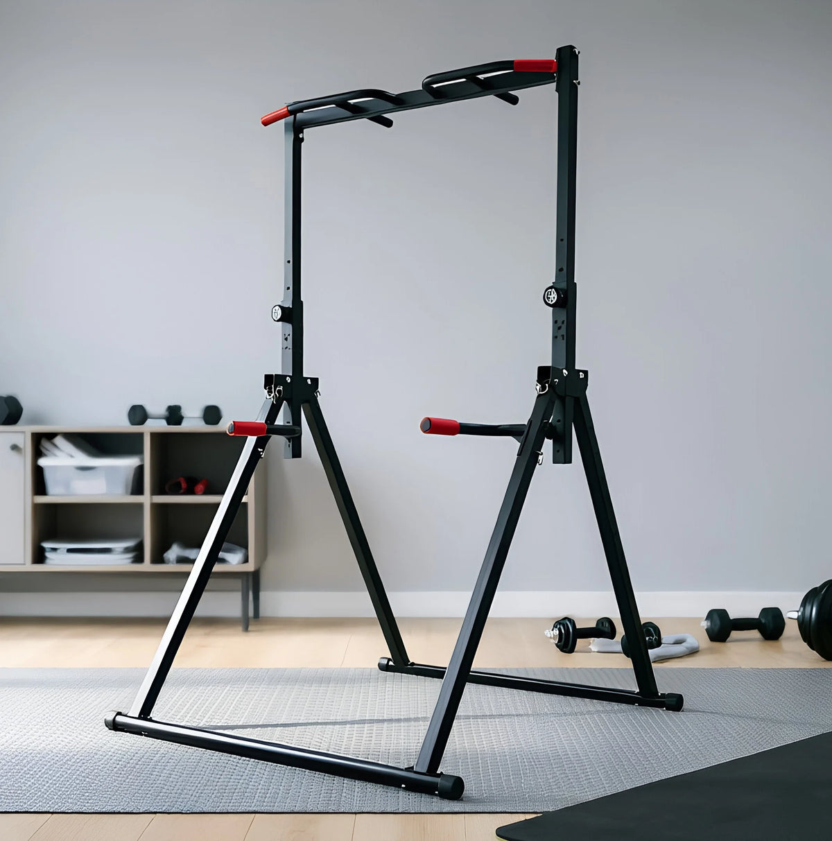 Adjustable Foldable Pull Up Bar Home Gym Station