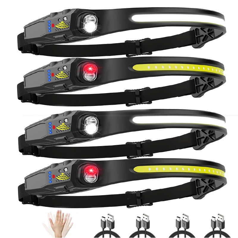 Rechargeable LED Sensor Headlamp for Camping Searchlight