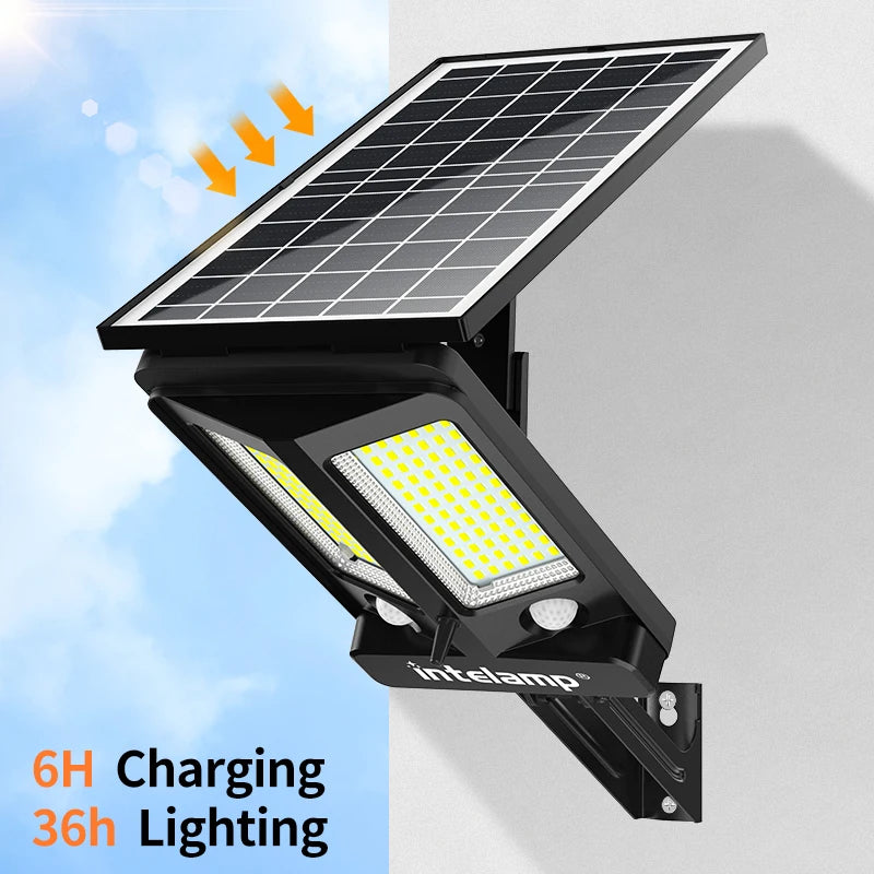 Intelamp Solar Street Light With Dual Motion Sensor
