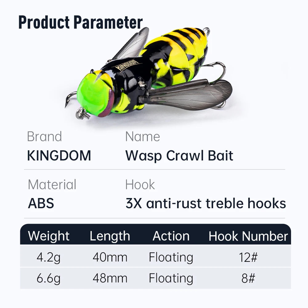 Kingdom Floating Wasp Bait Artificial Fishing Lure
