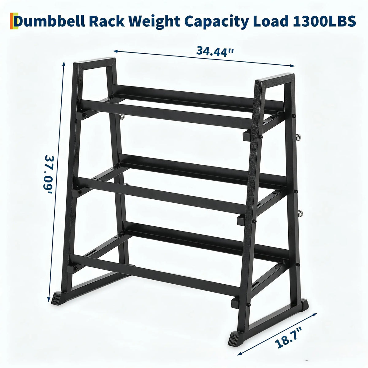 HiMISS 3-Tier Trapezoidal Dumbbell Rack With Steel Base