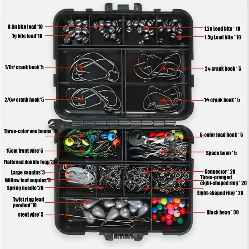 Fishing Tackle Box Set With Lures And Hooks