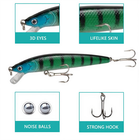 Minnow Hard Fishing Lures Set For Bass And Trout