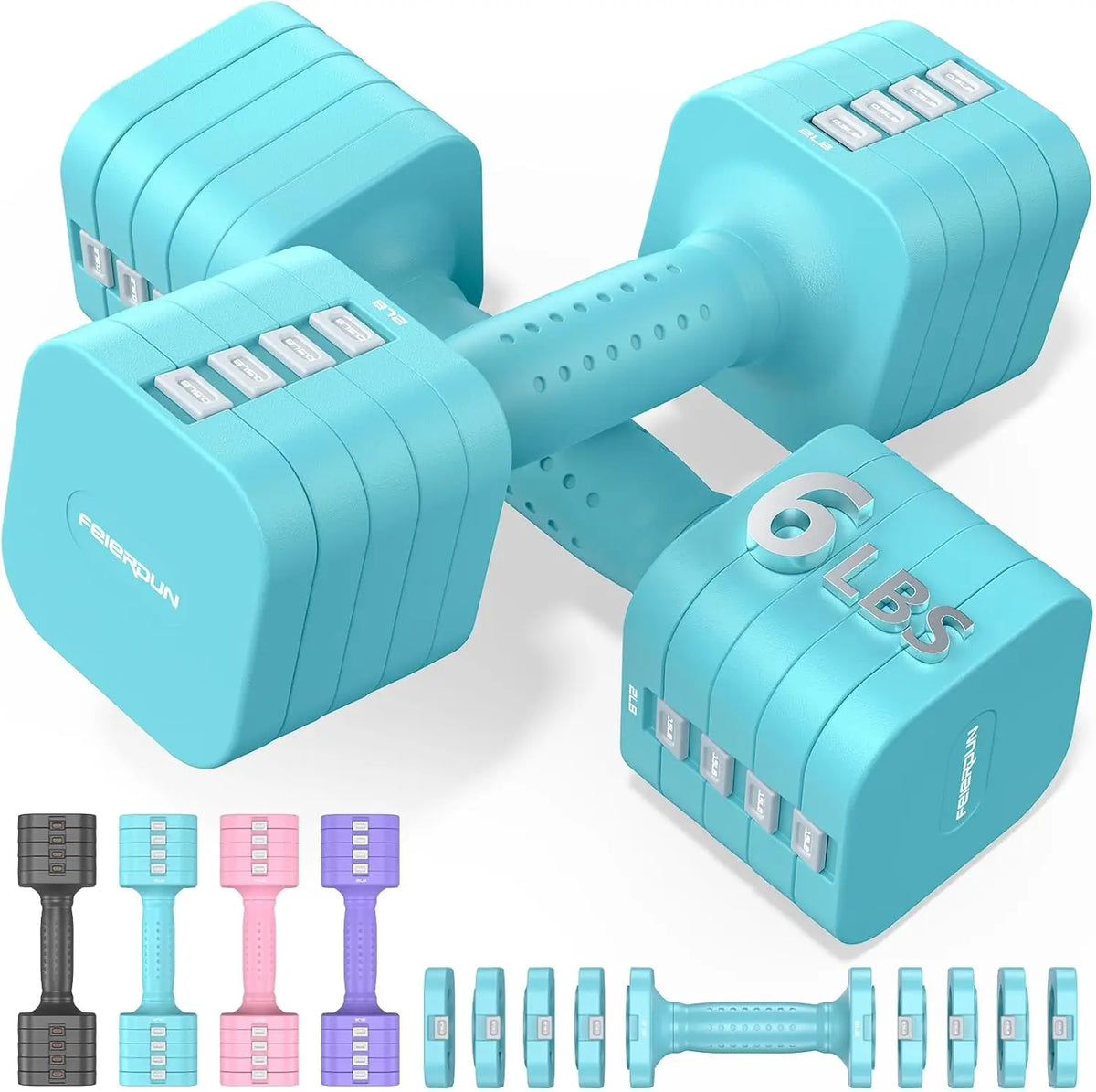 Fed Fitness Adjustable Dumbbells Set For Strength Training